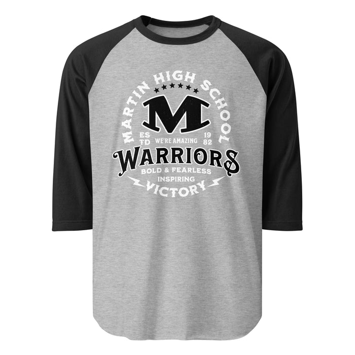 Martin High School Warriors Unisex 3/4 sleeve Raglan T-shirt 206