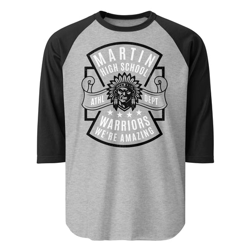 Martin High School Warriors Unisex 3/4 sleeve Raglan T-shirt 207