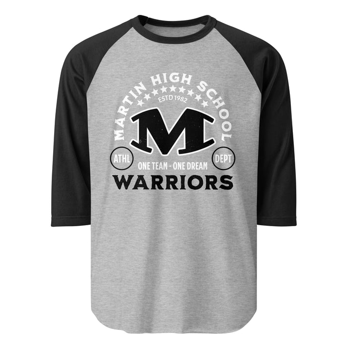 Martin High School Warriors Unisex 3/4 sleeve Raglan T-shirt 208