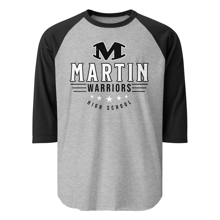 Martin High School Warriors Unisex 3/4 sleeve Raglan T-shirt 217