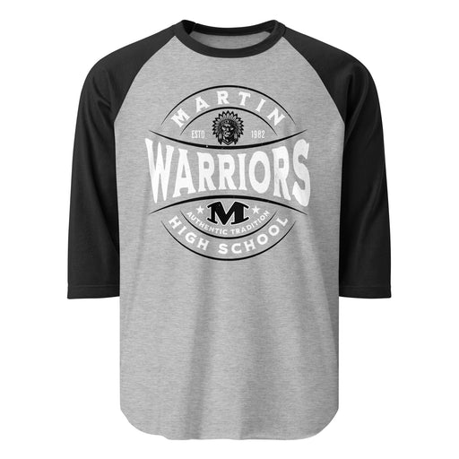 Martin High School Warriors Unisex 3/4 sleeve Raglan T-shirt 218