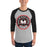 Man wearing Martin High School Warriors Unisex 3/4 sleeve Raglan T-shirt 220