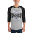 Man wearing New Caney High School Eagles Unisex 3/4 sleeve Raglan T-shirt 218