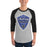 Man wearing New Caney High School Eagles Unisex 3/4 sleeve Raglan T-shirt 225