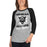 Woman wearing Permian High School Panthers Unisex 3/4 sleeve Raglan T-shirt 202