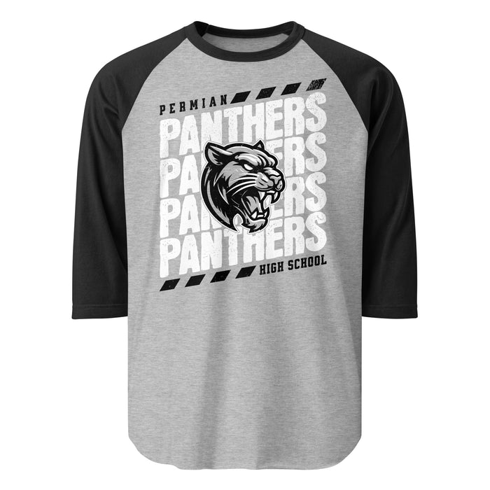 Permian High School Panthers Unisex 3/4 sleeve Raglan T-shirt 223