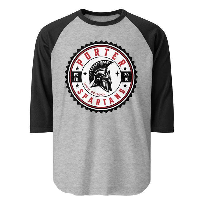 Porter High School Spartans Unisex 3/4 Sleeve Raglan T-shirt 203