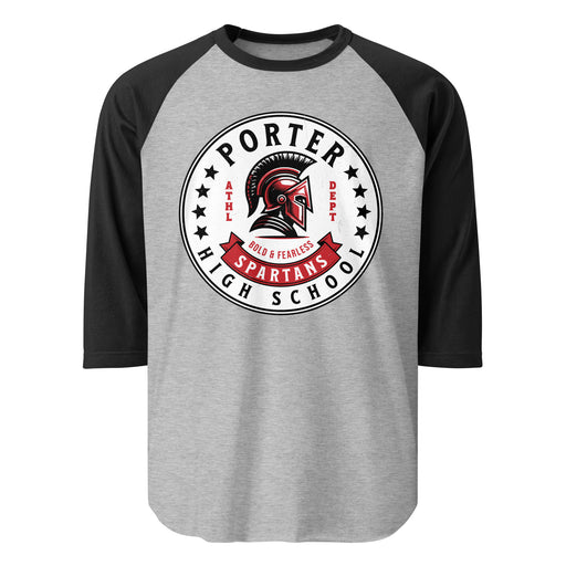 Porter High School Spartans Unisex 3/4 Sleeve Raglan T-shirt 215