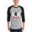 Man wearing Porter High School Spartans Unisex 3/4 Sleeve Raglan T-shirt 215