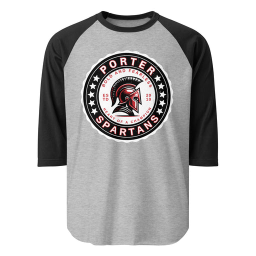 Porter High School Spartans Unisex 3/4 Sleeve Raglan T-shirt 216