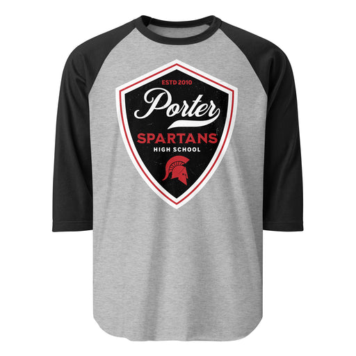 Porter High School Spartans Unisex 3/4 Sleeve Raglan T-shirt 225