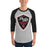 Man wearing Porter High School Spartans Unisex 3/4 Sleeve Raglan T-shirt 225