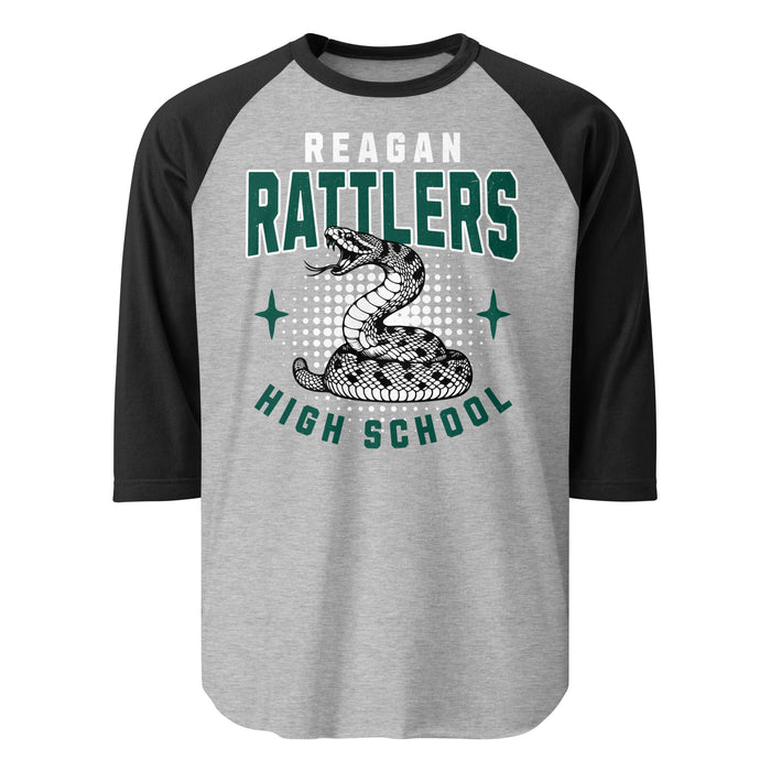 Reagan High School Rattlers Unisex 3/4 sleeve Raglan T-shirt 204