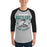 Man wearing Reagan High School Rattlers Unisex 3/4 sleeve Raglan T-shirt 204