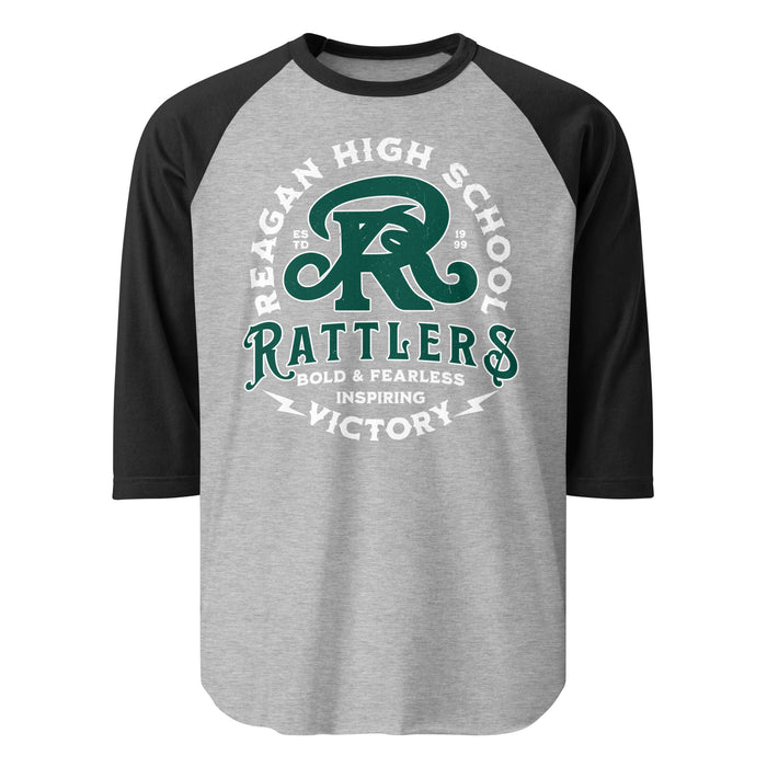 Reagan High School Rattlers Unisex 3/4 sleeve Raglan T-shirt 206