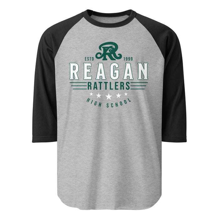 Reagan High School Rattlers Unisex 3/4 sleeve Raglan T-shirt 217