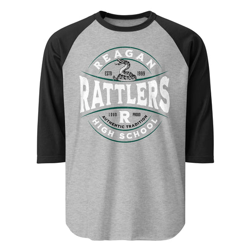 Reagan High School Rattlers Unisex 3/4 sleeve Raglan T-shirt 218