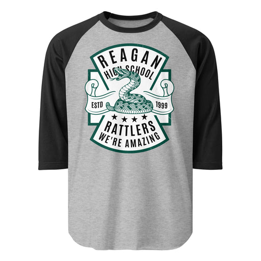 Reagan High School Rattlers Unisex 3/4 sleeve Raglan T-shirt 207