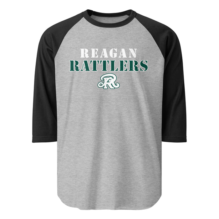 Reagan High School Rattlers Unisex 3/4 sleeve Raglan T-shirt 222