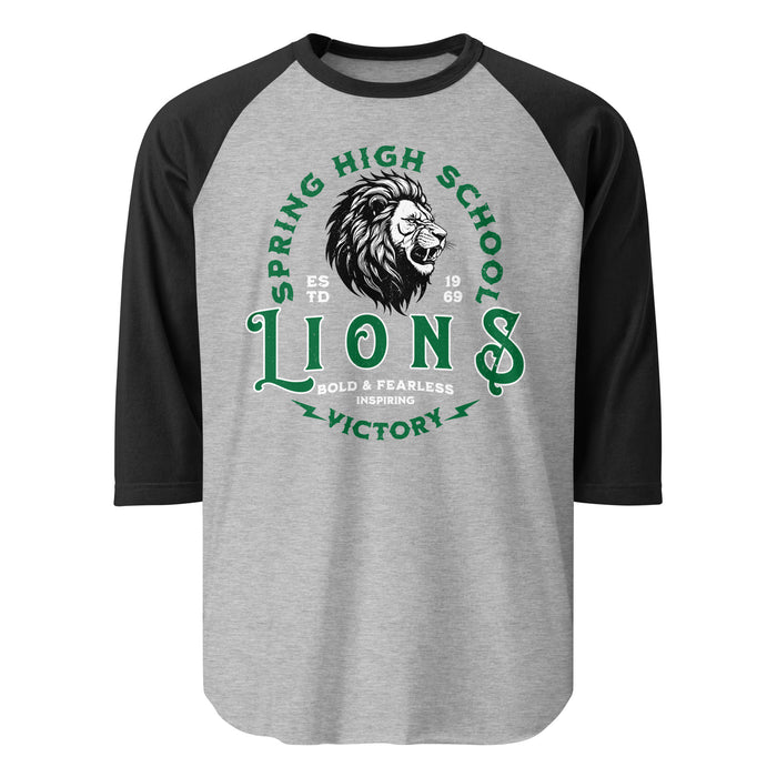 Spring High School Lions Unisex 3/4 sleeve Raglan T-shirt 206