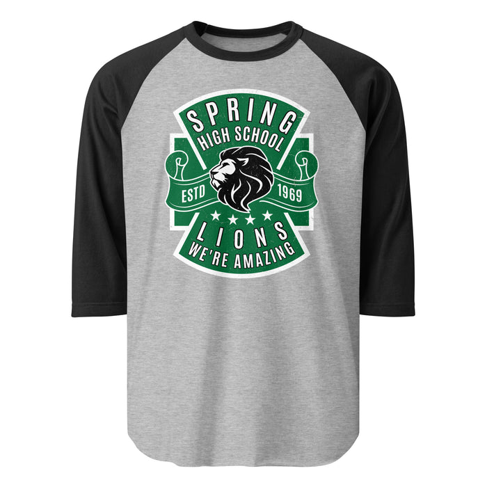 Spring High School Lions Unisex 3/4 sleeve Raglan T-shirt 207