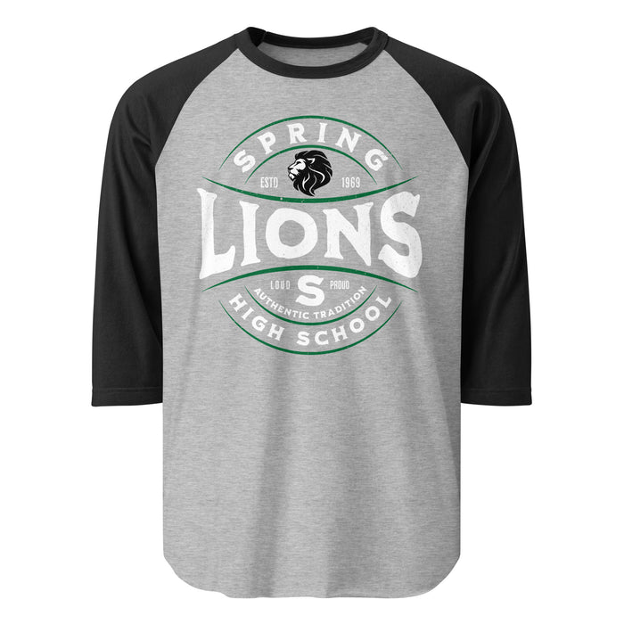 Spring High School Lions Unisex 3/4 sleeve Raglan T-shirt 218