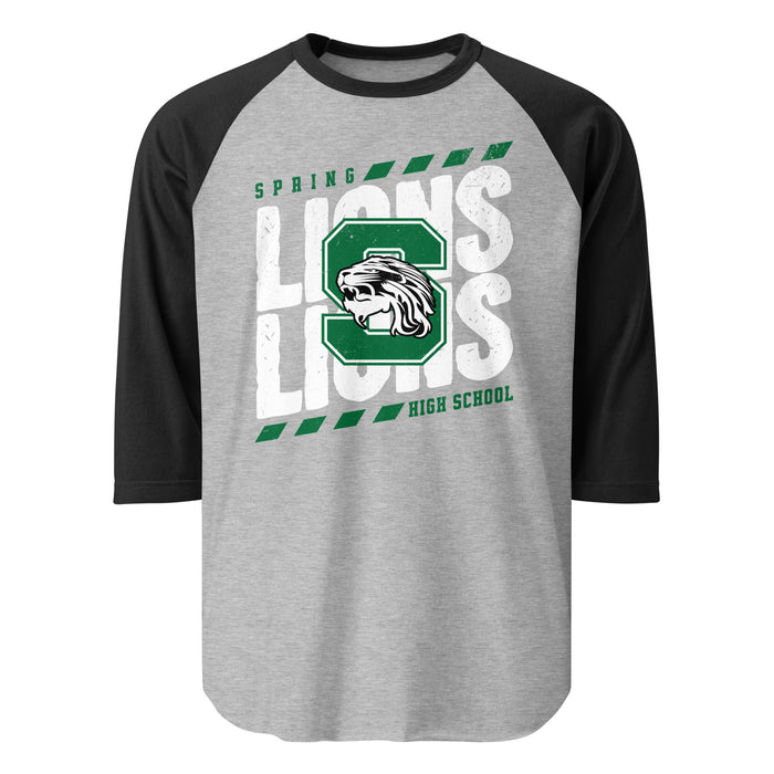 Spring High School Lions Unisex 3/4 sleeve Raglan T-shirt 223