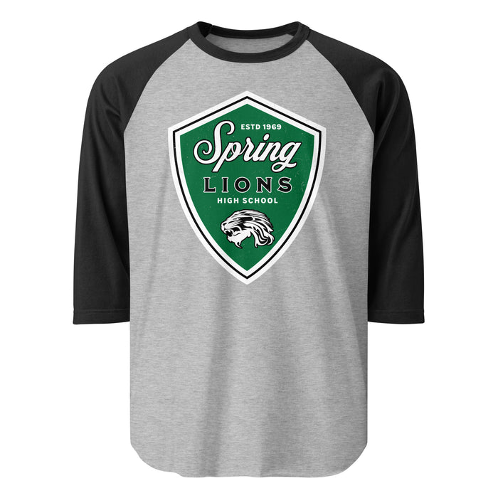 Spring High School Lions Unisex 3/4 sleeve Raglan T-shirt 225