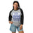 Woman wearing St. Frederick High School Warriors Unisex 3/4 Sleeve Raglan T-shirt 001