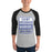 Man wearing St. Frederick High School Warriors Unisex 3/4 Sleeve Raglan T-shirt 001