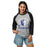 Woman wearing St. Frederick High School Warriors Unisex 3/4 Sleeve Raglan T-shirt 208