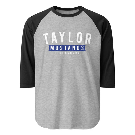 Taylor High School Mustangs Unisex 3/4 sleeve Raglan T-shirt 021