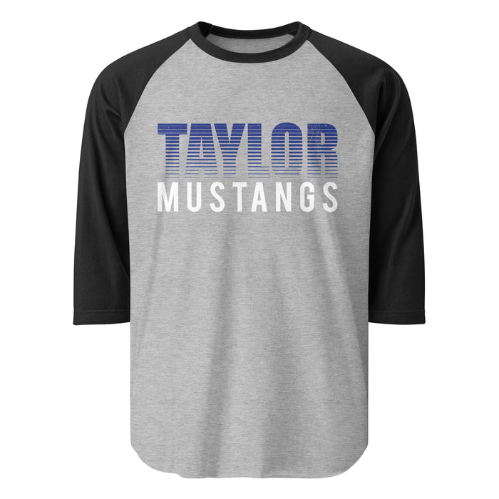 Taylor High School Mustangs Unisex 3/4 sleeve Raglan T-shirt 024