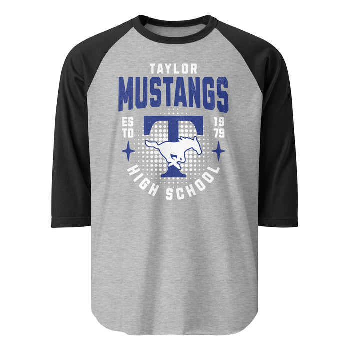 Taylor High School Mustangs Unisex 3/4 sleeve Raglan T-shirt 204