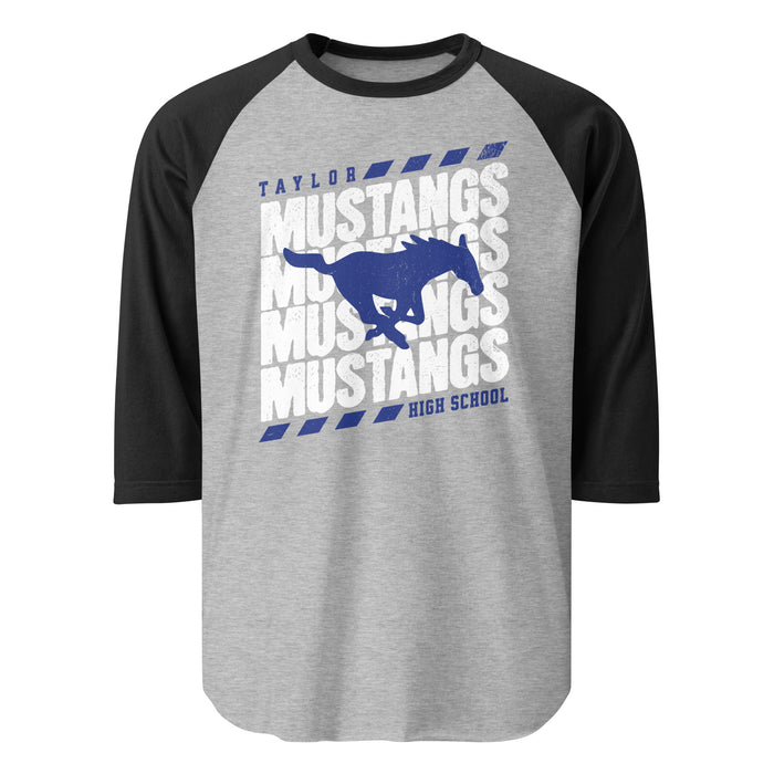 Taylor High School Mustangs Unisex 3/4 sleeve Raglan T-shirt 223