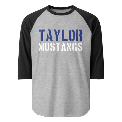 Taylor High School Mustangs Unisex 3/4 sleeve Raglan T-shirt 017