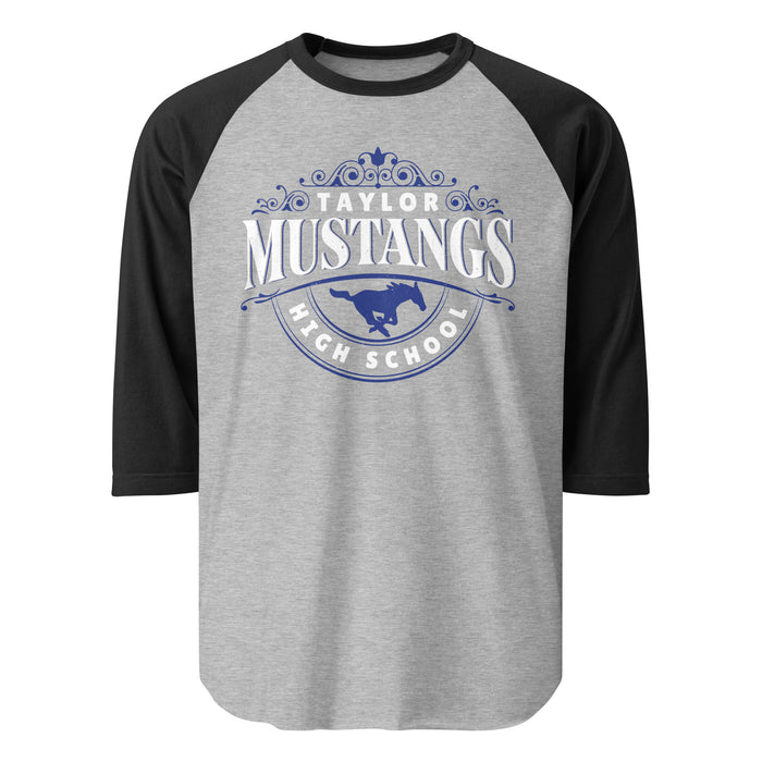 Taylor High School Mustangs Unisex 3/4 sleeve Raglan T-shirt 211