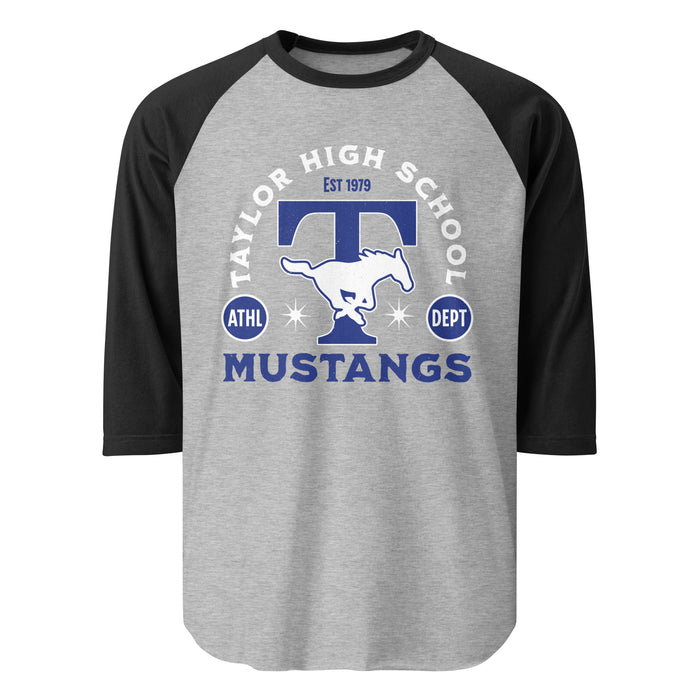 Taylor High School Mustangs Unisex 3/4 sleeve Raglan T-shirt 208