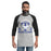 Man wearing Taylor High School Mustangs Unisex 3/4 sleeve Raglan T-shirt 208