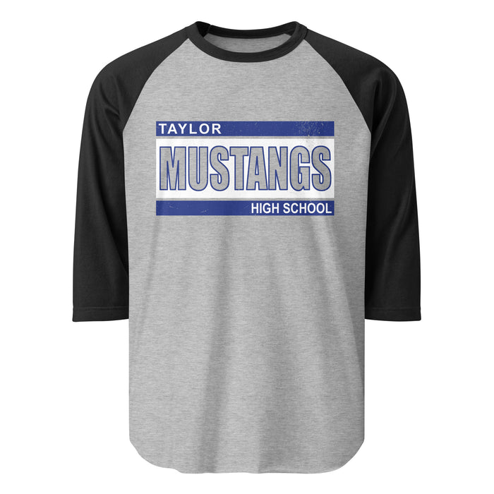 Taylor High School Mustangs Unisex 3/4 sleeve Raglan T-shirt 098