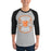 Man wearing United High School Longhorns Unisex 3/4 sleeve Raglan T-shirt 207