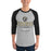 Man wearing Conroe High School Tigers Unisex 3/4 sleeve Raglan T-shirt 217