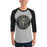 Man wearing Conroe High School Tigers Unisex 3/4 sleeve Raglan T-shirt 222