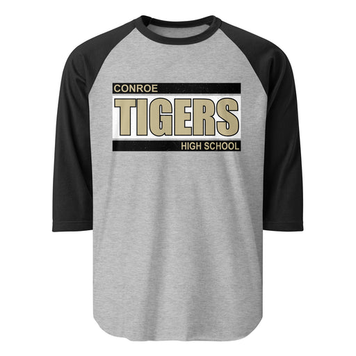 Conroe High School Tigers Unisex 3/4 sleeve Raglan T-shirt 098
