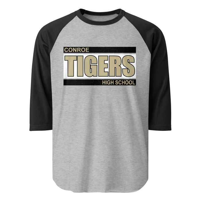 Conroe High School Tigers Unisex 3/4 sleeve Raglan T-shirt 098