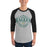 Man wearing Cypress Falls High School Eagles Unisex 3/4 sleeve Raglan T-shirt 211