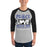 Man wearing Dekaney High School Wildcats Unisex 3/4 sleeve Raglan T-shirt 240