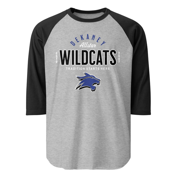 Dekaney High School Wildcats Unisex 3/4 sleeve Raglan T-shirt 040
