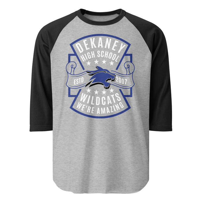 Dekaney High School Wildcats Unisex 3/4 sleeve Raglan T-shirt 207