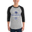Man wearing Dekaney High School Wildcats Unisex 3/4 sleeve Raglan T-shirt 222